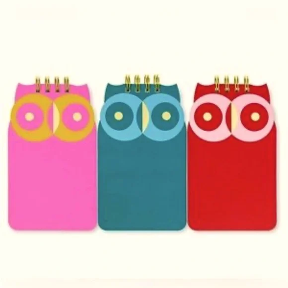 Kate Spade Owl Notebooks Set of 3 Notepads Work from Home Office Supplies NWT - Picture 1 of 6